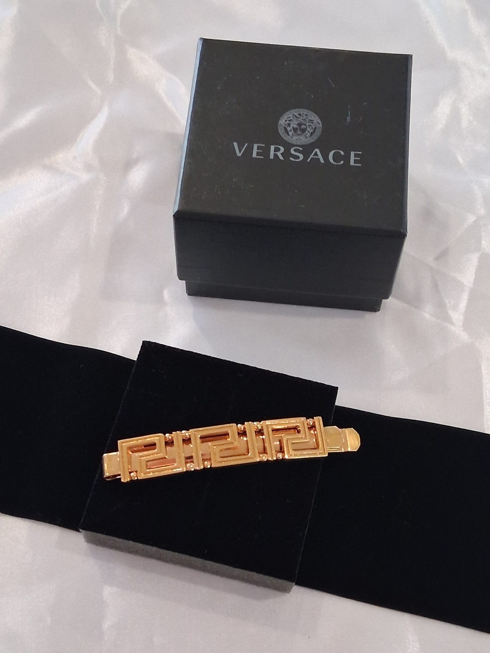 Versace Gold-Tone Greek Key HAIR Clip.